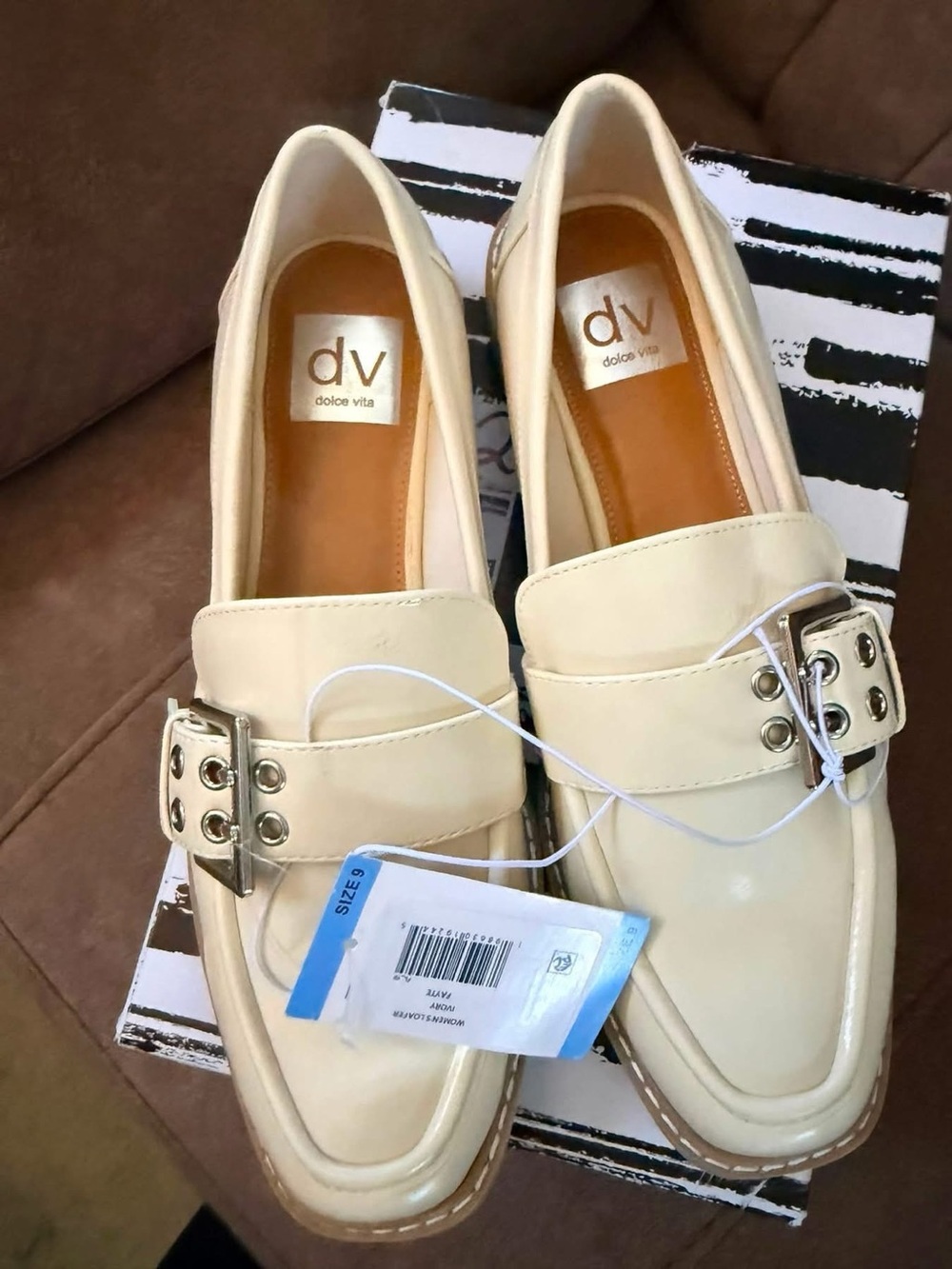 DV by Dolce Vita Cream Buckle Loafers